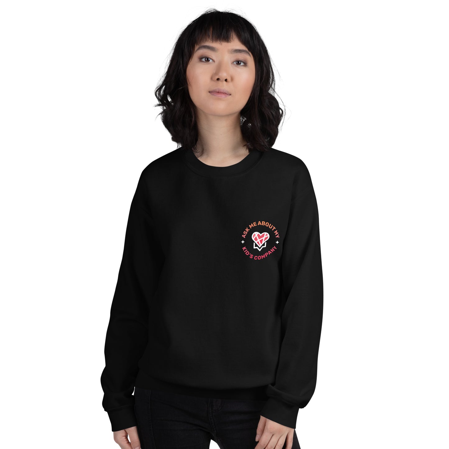 In Social Unisex "Ask Me About My Kid's Company" Sweatshirt (Black)