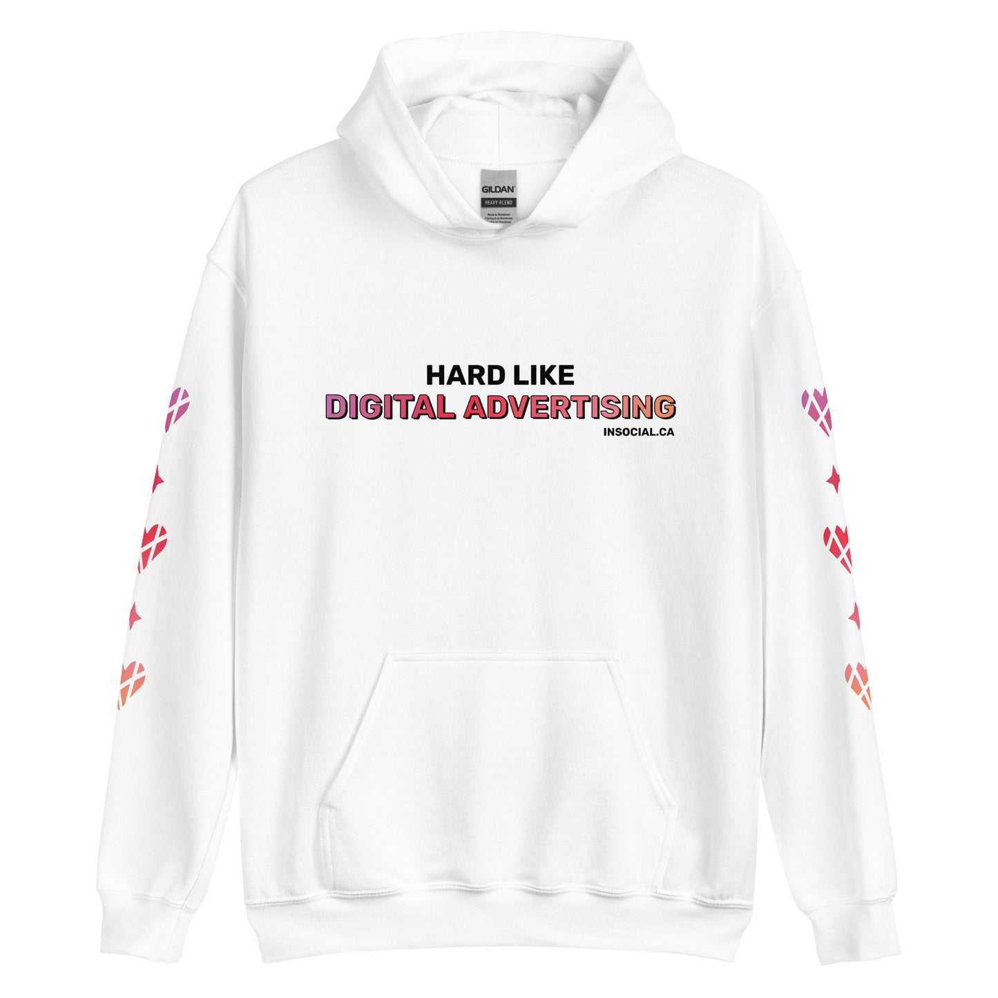 In Social "Hard Like Digital Advertising" Unisex Sweatshirt (White)