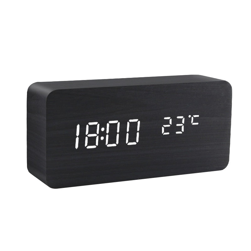 Wooden LED Digital Alarm Clock