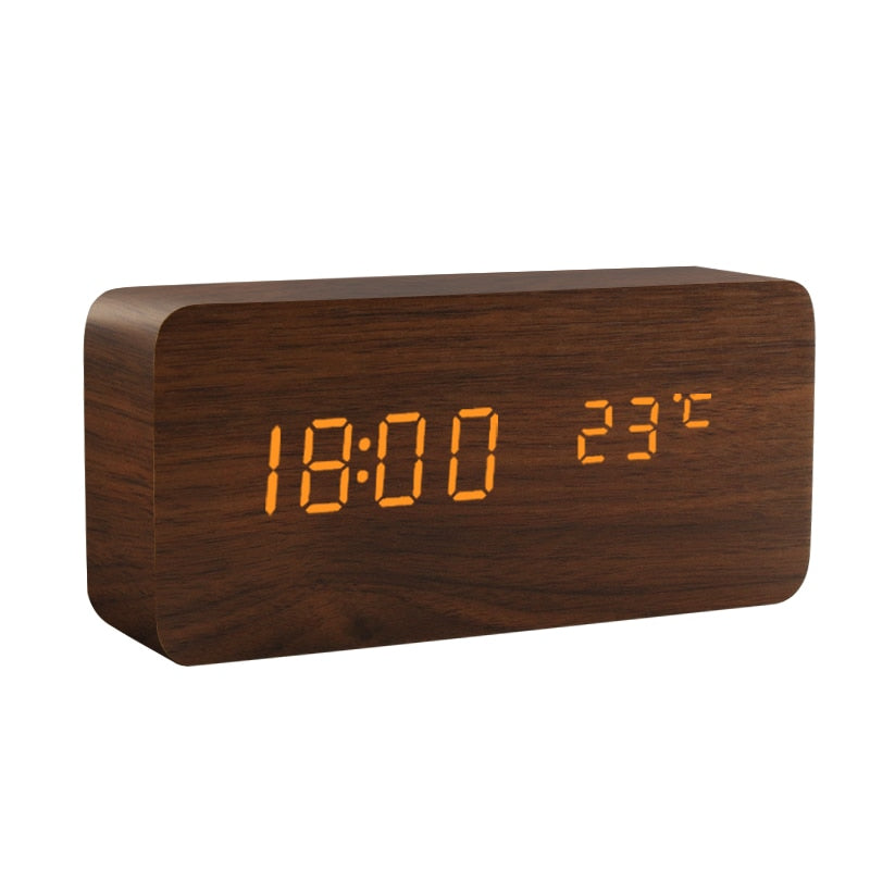 Wooden LED Digital Alarm Clock