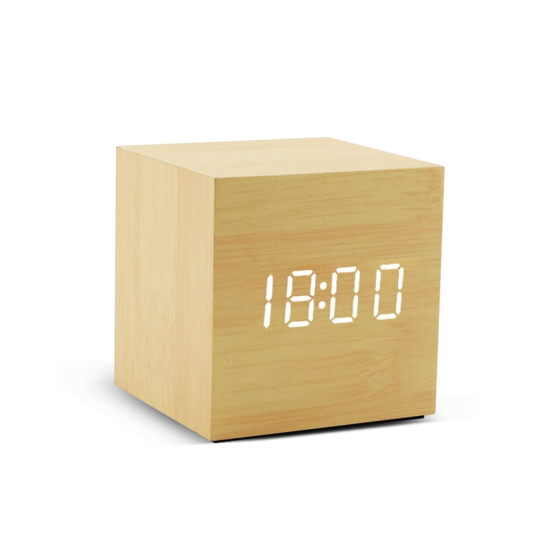 Wooden LED Digital Alarm Clock