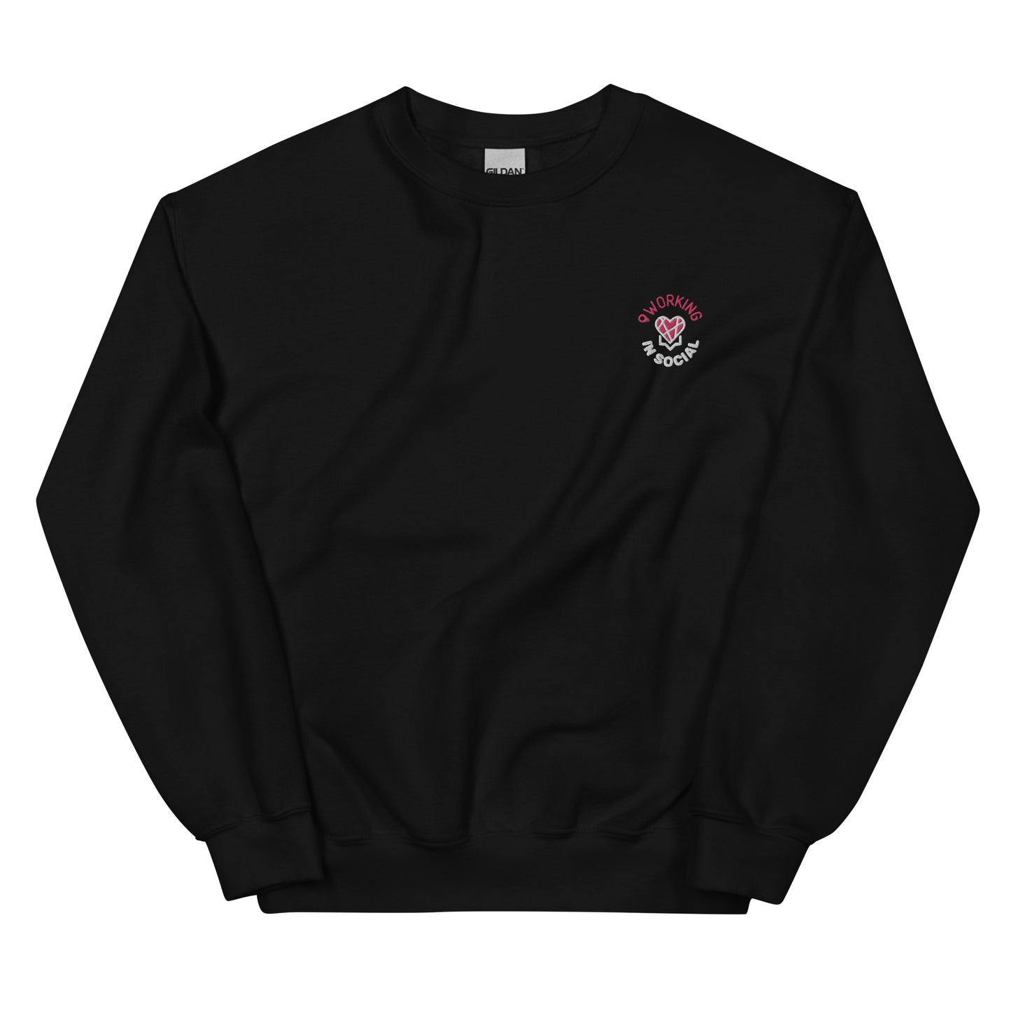 Working In Social Embroidered Sueded Crew Neck Sweatshirt (Unisex)