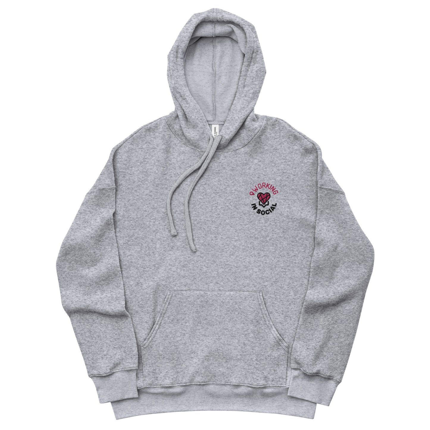 Working In Social Embroidered Sueded Hoodie (Unisex)