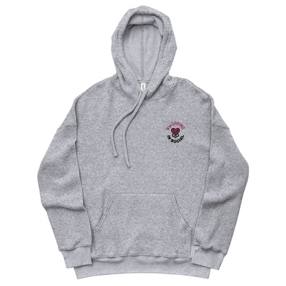 Working In Social Embroidered Sueded Hoodie (Unisex)